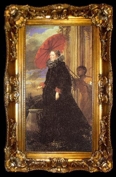 framed  Dyck, Anthony van Marchesa Cattaneo with a Servant, ta009-2